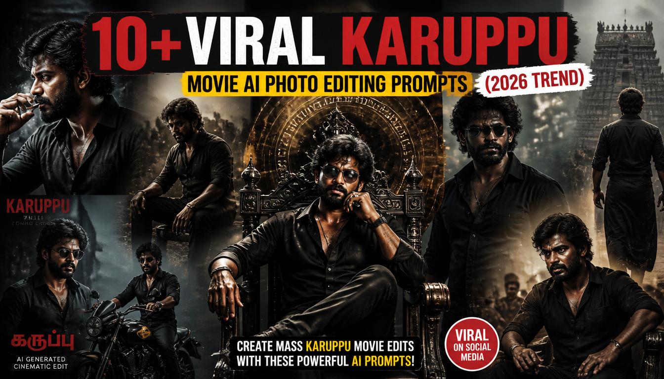 10+ Viral Karuppu Movie AI Photo Editing Prompts Trend 2026
