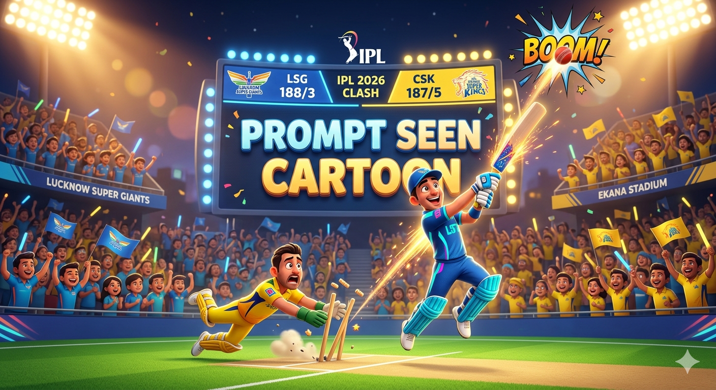 Best LSG vs CSK Cartoon Image Prompts Create 3D Animated IPL Fan Art