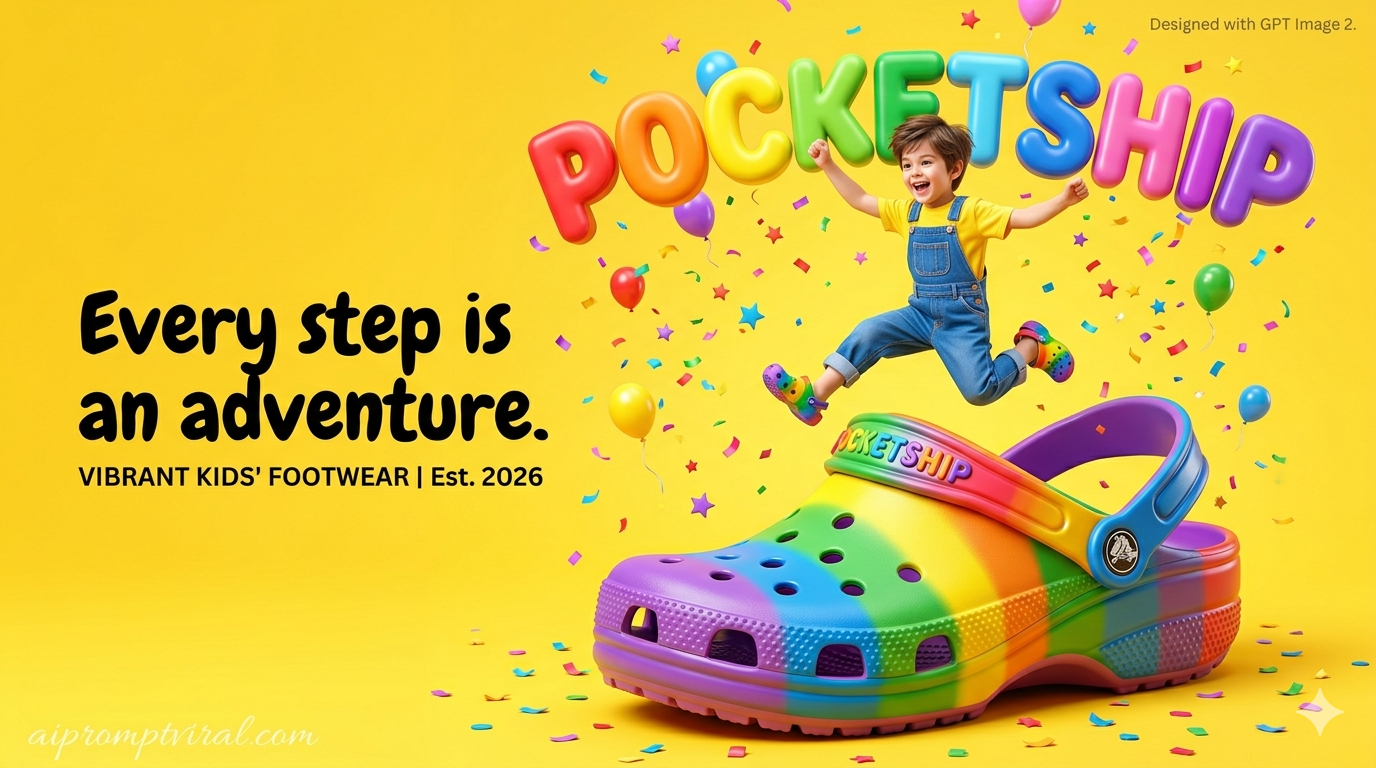 10+ Kids' Shoe Advertisement AI Prompts (Pocketship Playful Trend)10+ Kids' Shoe Advertisement AI Prompts (Pocketship Playful Trend)