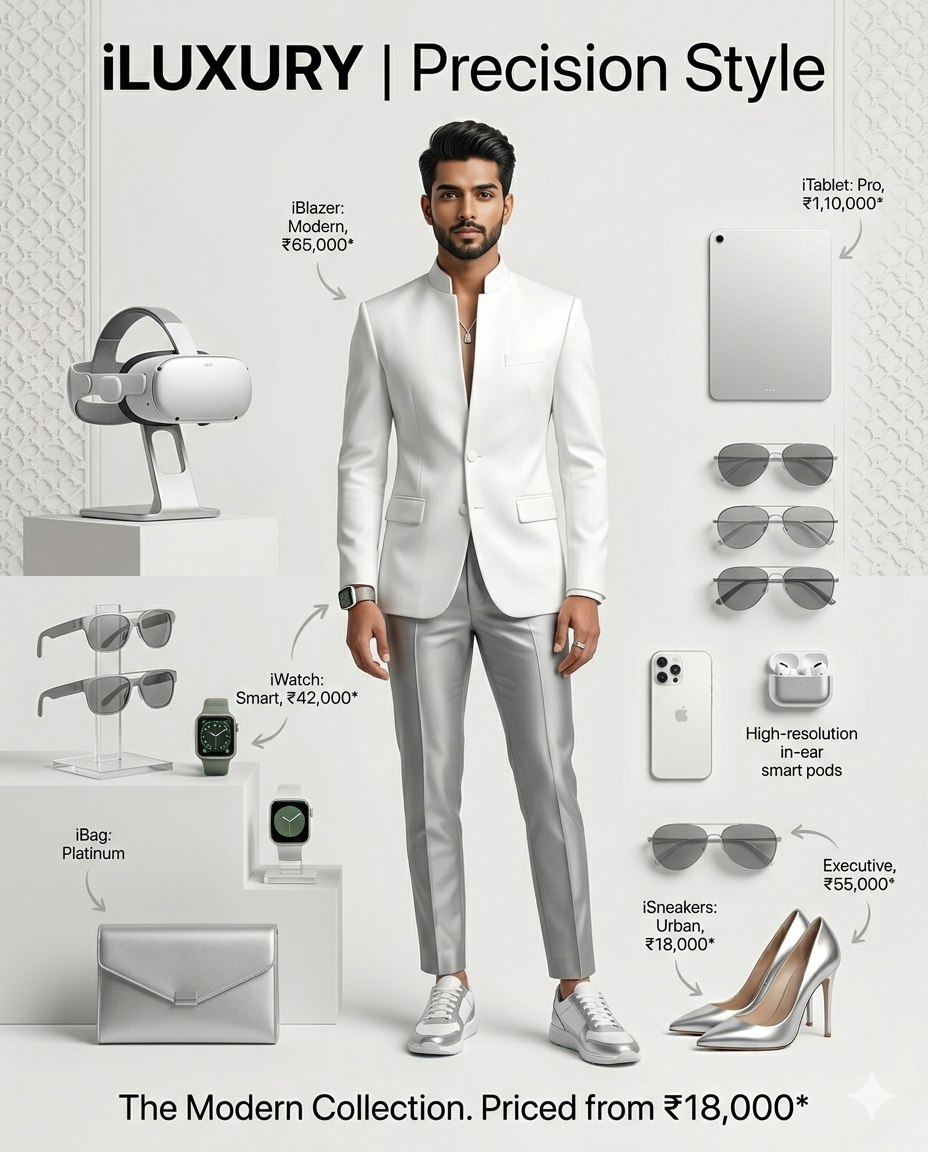 Apple-Inspired Modern North Indian Fashion Campaign Tech & Minimalist Fusion
